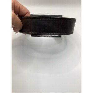 Ermenegildo Zegna Size 36" Black & Brown Reversible Leather Belt Silver Buckle